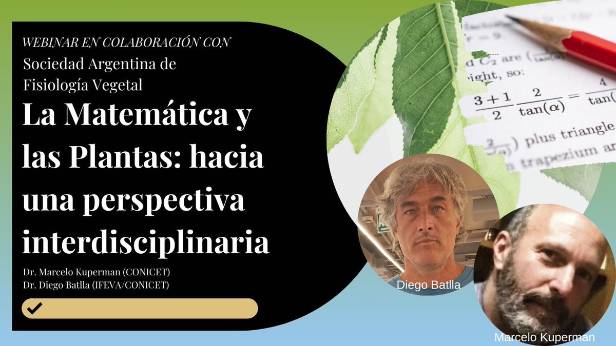 Global Plant Council (@globalplantgpc) on Twitter photo Now!
Live webinar in Spanish with <a href="/SocArgFisVeg/">Sociedad Argentina de Fisiología Vegetal</a> !!
La Matemática y las Plantas: hacia una perspectiva interdisciplinaria youtube.com/live/DXtc6LxFv… Now!
Live webinar in Spanish with <a href="/SocArgFisVeg/">Sociedad Argentina de Fisiología Vegetal</a> !!
La Matemática y las Plantas: hacia una perspectiva interdisciplinaria youtube.com/live/DXtc6LxFv…