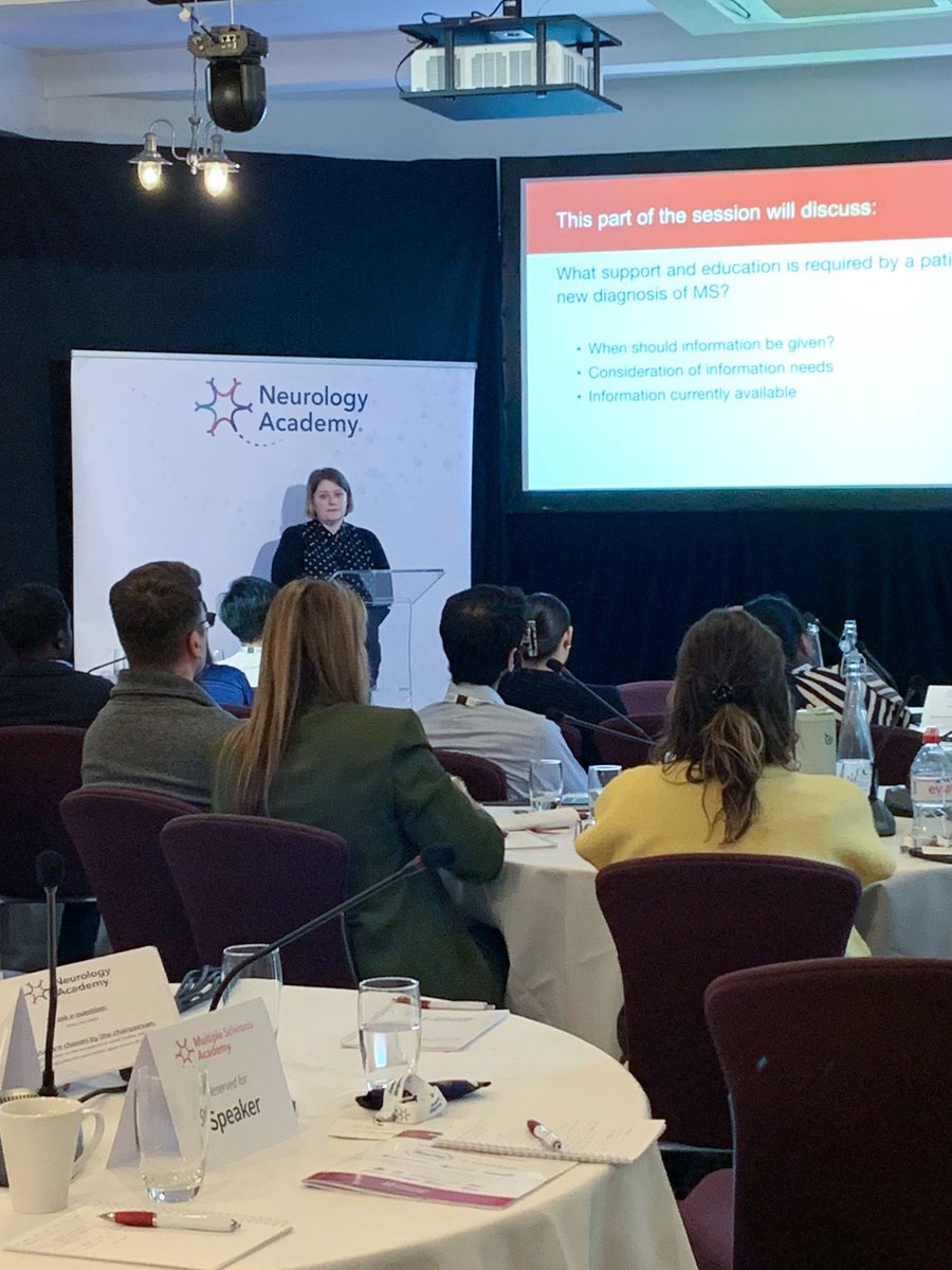 TheNeuroAcademy's tweet photo. Dr Christine Longinotti & Helen Willis sharing what support and education is required in patients with a new diagnosis of MS.
#multiplesclerosisMC https://t.co/wlm8kimrkG