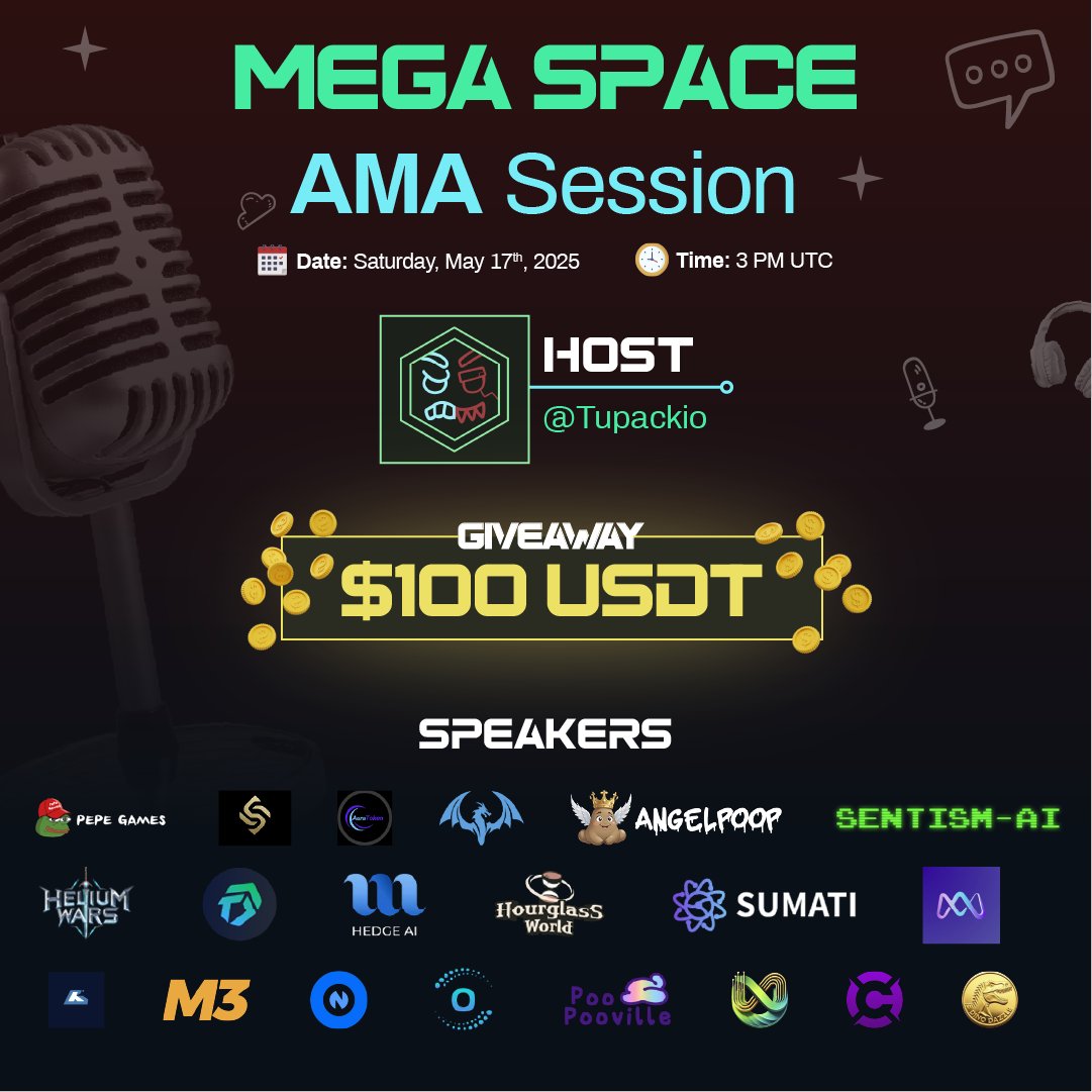 🚀 Join 20 Blockchain Projects for an AMA!
Ask questions and connect with innovative projects.

💸 $100 Giveaway!
5 winners get $20 each!

🕟 When: Sat, May 17, 2025, 3 PM UTC
📍 Where: x.com/i/spaces/1ypKd…
🧠 Topic: What inspired your blockchain project?

🏣 How to Enter:
1️⃣