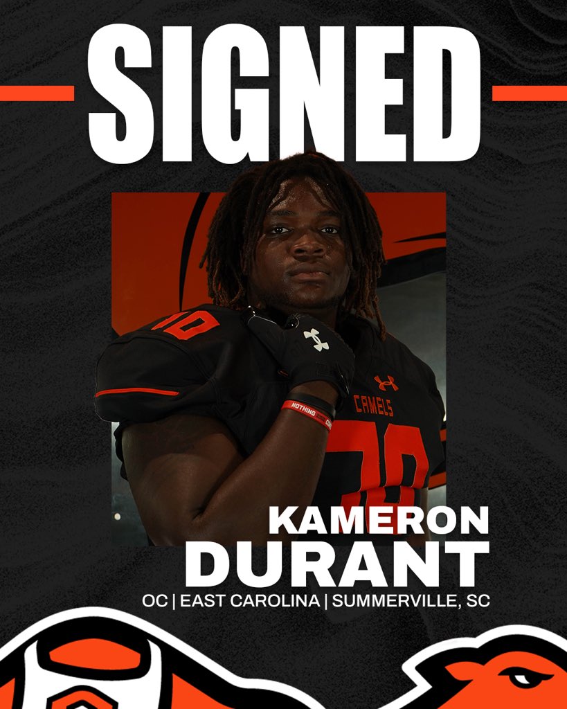 𝑺𝑰𝑮𝑵𝑬𝑫 ✍️ <a href="/KameronDurant/">Kameron Durant</a> is coming to The Creek! 

#RollHumps 🐪🏈
