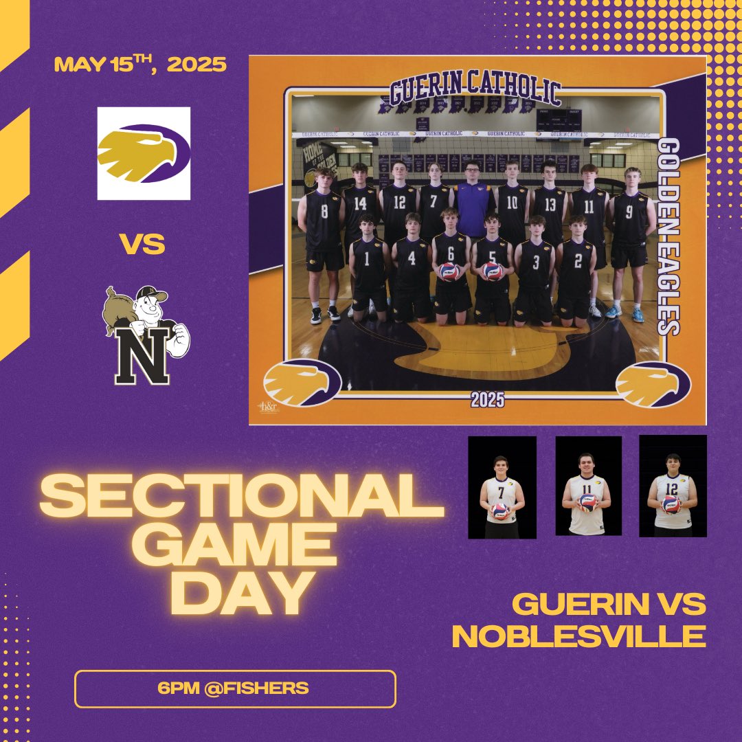 Good luck tonight to our Golden Eagles!  First round Sectional matchup against the Millers in the inaugural IHSAA Boys Volleyball State Tourney at Fishers at 6pm!