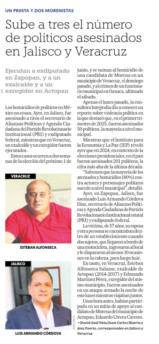 Homicidios de personajes públicos son investigdos

Vía <a href="/ElFinanciero_Mx/">El Financiero</a>