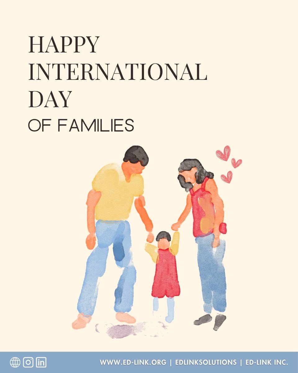 Today we celebrate the heart of every student’s journey: family. Whether by blood or bond, families shape learning, values, and futures. 💛

#EdLink #edleaders #InternationalDayOfFamilies #EducationStartsAtHome #FamilyMatters