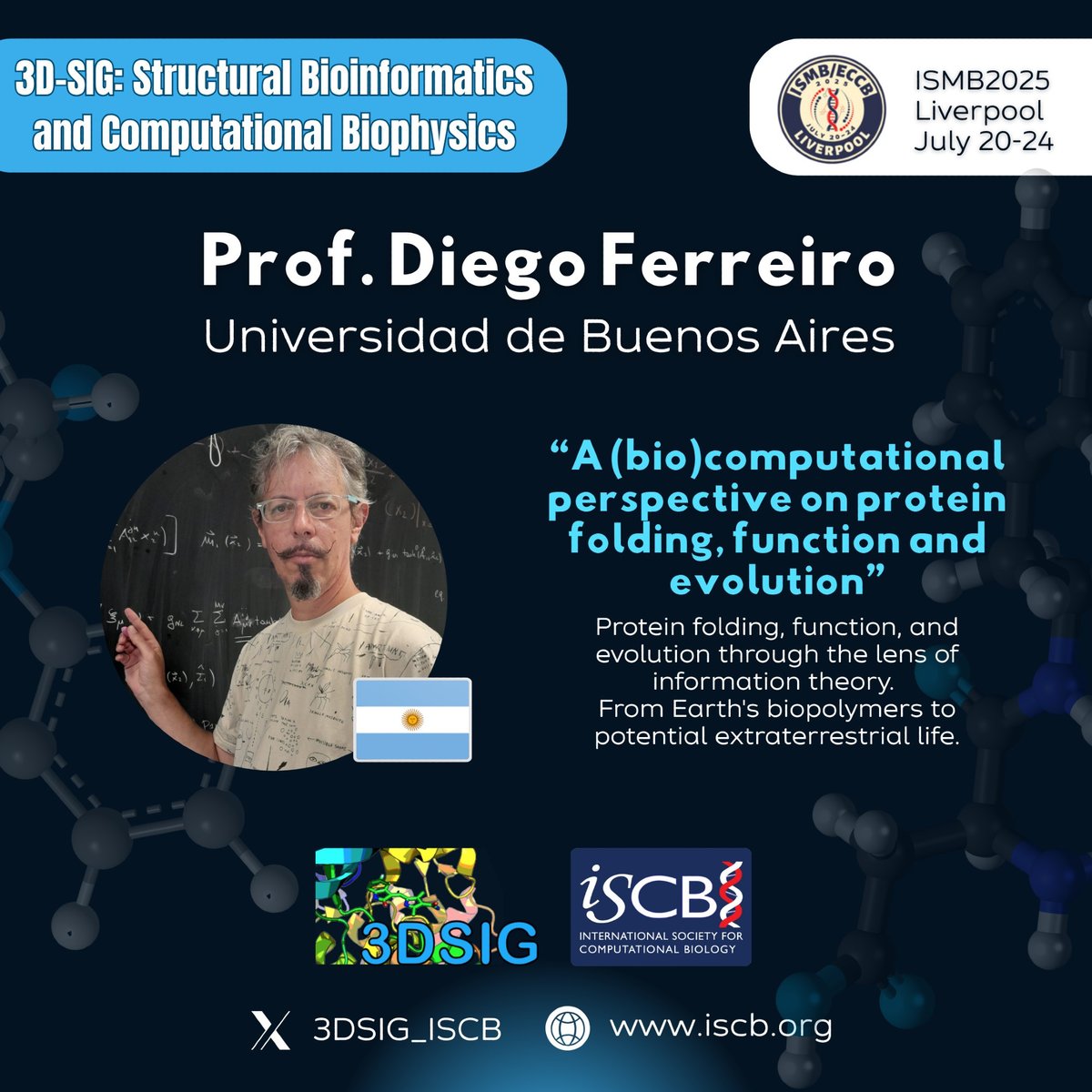 📣 We are honored to announce Prof. Dr. Diego U. Ferreiro from the University of Buenos Aires, Argentina as a keynote speaker in the 3DSIG track at #ISMB 2025!
<a href="/GonzaParra_/">Gonzalo Parra</a>
#ISMB2025 #3DSIG <a href="/iscb/">ISCB News</a>