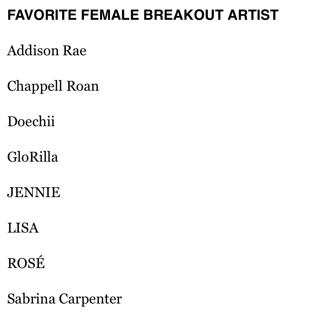#LISA is a nominee for Favorite Female Breakout Artist at the 2025 Nickelodeon Kids’ Choice Awards!