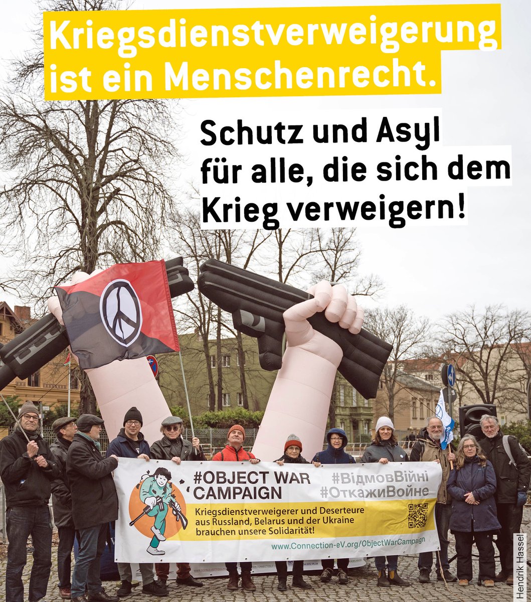 IPPNWgermany's tweet image. Heute ist der Internationale Tag der Kriegsdienstverweigerung! Vielerorts finden Aktionen statt, um Solidarität mit Kriegsdienstverweiger*innen &amp;amp; Deserteur*innen zu zeigen – u.a. Samstag um 11 Uhr am Brandenburger Tor, Berlin: objectwarcampaign.org/en/ #objectwarcampaign