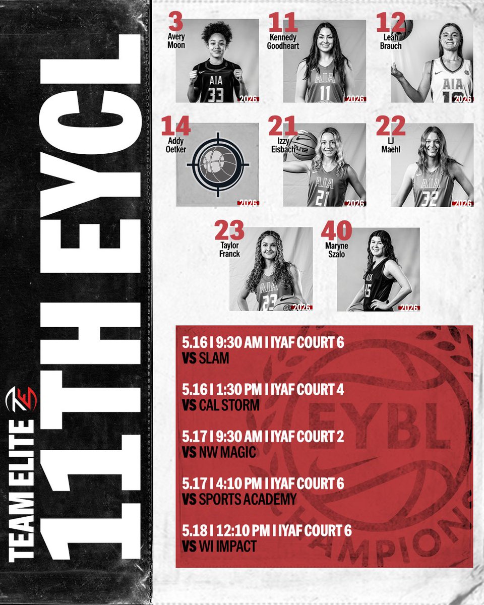 🏀May Live Schedule🏀
EYCL Session II starts tomorrow! See you in Des Moines (Waukee)!