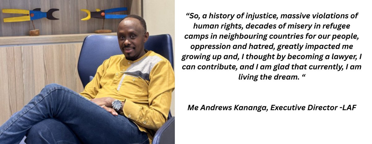 Legal Aid Forum Rwanda (@legalaid_rwanda) on Twitter photo We're proud to share that our ED, <a href="/AndrewsKananga/">Andrews kananga</a>, is featured as <a href="/DefendDefenders/">DefendDefenders</a>’s Human Rights Defender of the Month! 🎉A recognition of his decades-long commitment to justice, human dignity, & protection of the most vulnerable.
Click here to read more: rb.gy/eloq6h We're proud to share that our ED, <a href="/AndrewsKananga/">Andrews kananga</a>, is featured as <a href="/DefendDefenders/">DefendDefenders</a>’s Human Rights Defender of the Month! 🎉A recognition of his decades-long commitment to justice, human dignity, & protection of the most vulnerable.
Click here to read more: rb.gy/eloq6h