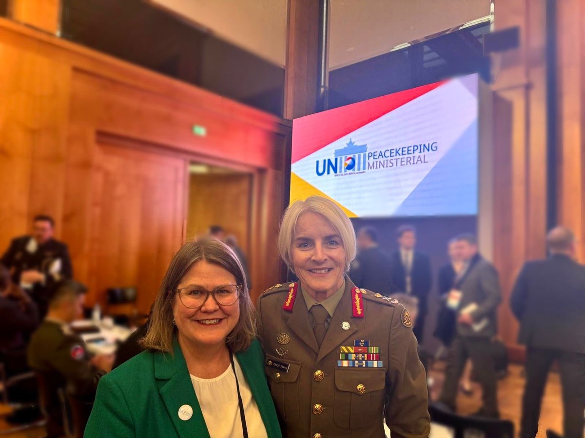 Natasha Smith (@ausamb_de) on Twitter photo Wonderful to meet MAJGEN <a href="/CherylAPearce/">Cheryl Pearce</a> at the <a href="/UNPeacekeeping/">UN Peacekeeping</a> Ministerial in Berlin. As the <a href="/UN/">United Nations</a>’s most senior military adviser, she’s a great Australian leader making a vital contribution to UN peacekeeping. 🇦🇺🇺🇳 Wonderful to meet MAJGEN <a href="/CherylAPearce/">Cheryl Pearce</a> at the <a href="/UNPeacekeeping/">UN Peacekeeping</a> Ministerial in Berlin. As the <a href="/UN/">United Nations</a>’s most senior military adviser, she’s a great Australian leader making a vital contribution to UN peacekeeping. 🇦🇺🇺🇳