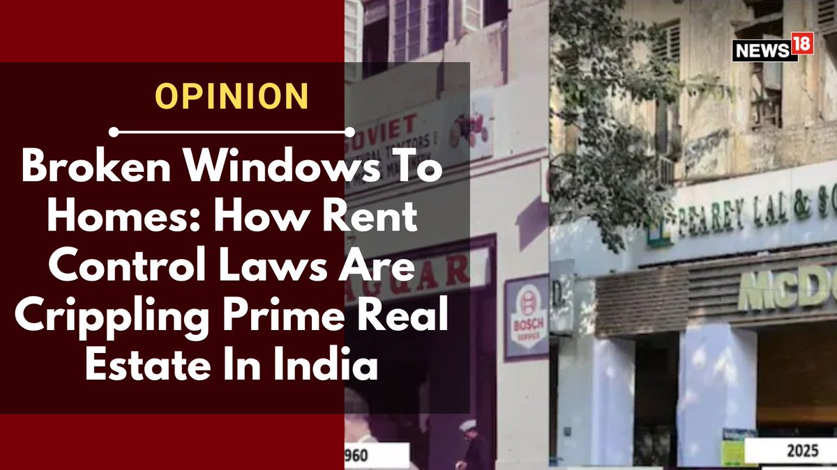 CNNnews18's tweet photo. #Opinion | By capping #rents and discouraging evictions, rent control laws have disincentivised upkeep and redevelopment, turning prime urban #realestate into crumbling, unsafe ruins
By: @anujg
#Rent #RentControlLaws #Business #Homerent #renting
https://t.co/jW5AzfQYld https://t.co/xPhFkUPM8l