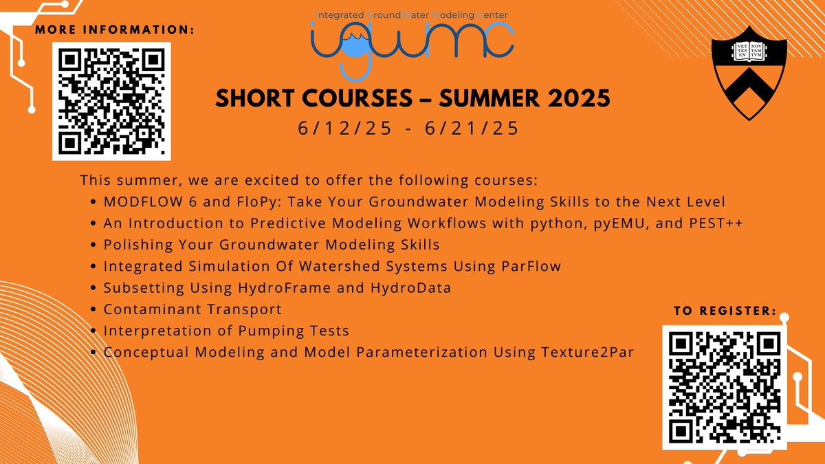 Princeton Engineering (@eprinceton) on Twitter photo .<a href="/PrincetonEnviro/">High Meadows Environmental Institute</a>'s Integrated Groundwater Modeling Center is offering eight short courses this June. For more information, visit this website: igwmc.princeton.edu/events/short-c… .<a href="/PrincetonEnviro/">High Meadows Environmental Institute</a>'s Integrated Groundwater Modeling Center is offering eight short courses this June. For more information, visit this website: igwmc.princeton.edu/events/short-c…