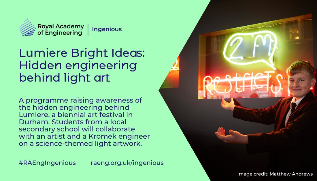 Kromek Group plc (@kromekgroup) on Twitter photo Thanks to funding from <a href="/RAEngNews/">Royal Academy of Engineering</a> through the #RAEngIngenious programme, we're partnering with Artichoke, the producers of Lumiere, and <a href="/durham_uni/">Durham University</a> on the Bright Ideas programme.
#kromek #kmk #lumiere #engineering Thanks to funding from <a href="/RAEngNews/">Royal Academy of Engineering</a> through the #RAEngIngenious programme, we're partnering with Artichoke, the producers of Lumiere, and <a href="/durham_uni/">Durham University</a> on the Bright Ideas programme.
#kromek #kmk #lumiere #engineering