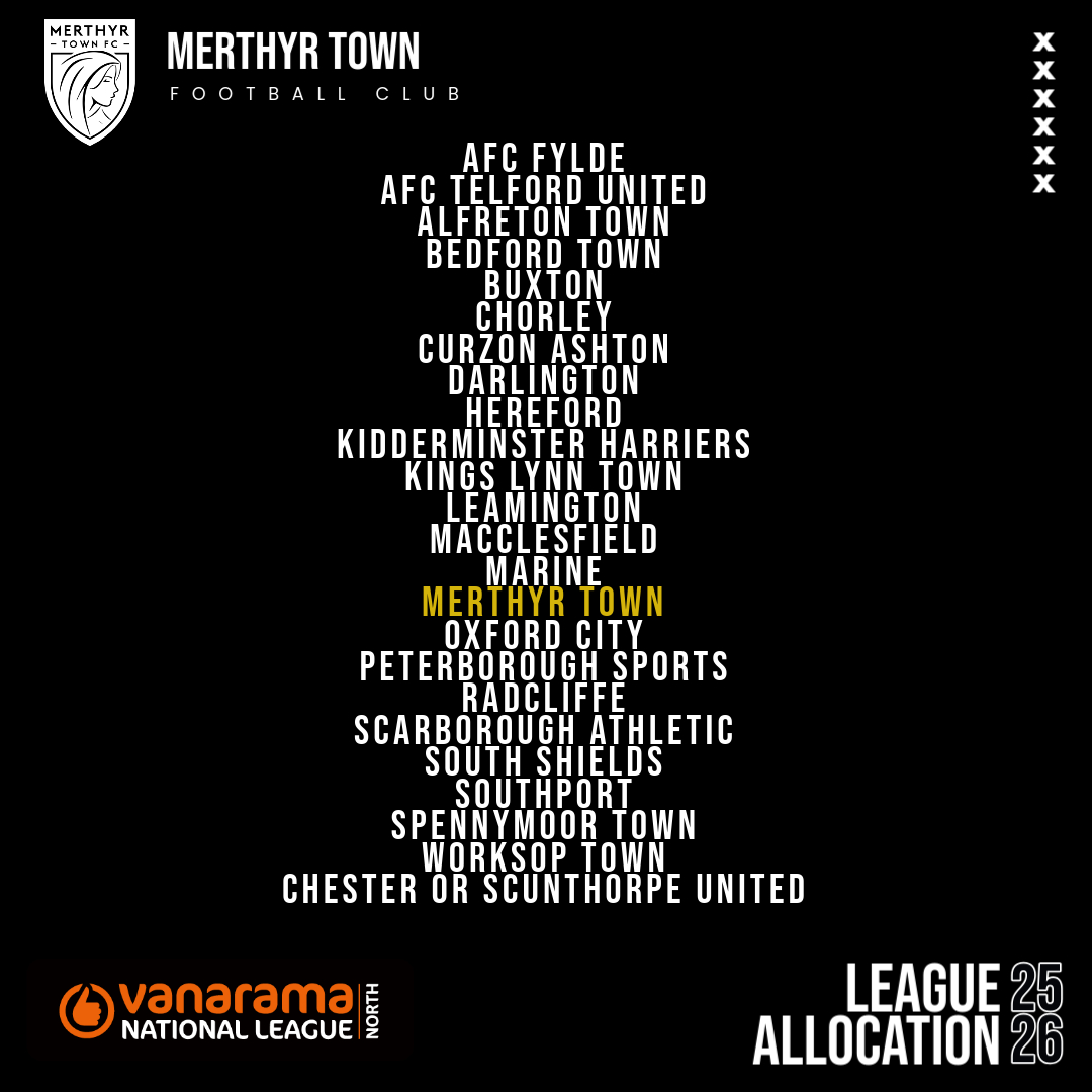 The Martyrs (@merthyrtownfc) on Twitter photo ➡️ The FA have confirmed our place in the Vanarama National League North 2025/26, subject to any appeals.
👊🏼 A season of new trips, challenges and memories!
Any trips that stand out to you Martyrs? 👀
#OurTownOurClub | <a href="/TheVanaramaNL/">The National League</a> ➡️ The FA have confirmed our place in the Vanarama National League North 2025/26, subject to any appeals.
👊🏼 A season of new trips, challenges and memories!
Any trips that stand out to you Martyrs? 👀
#OurTownOurClub | <a href="/TheVanaramaNL/">The National League</a>