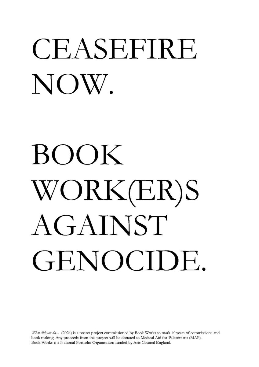 Marking 77 years of Nabka &amp; the workplace day of action for Palestine, Book Works has formally adopted the guidelines of <a href="/PACBI/">PACBI - BDS movement</a>, the cultural arm of the <a href="/BDSmovement/">BDS movement</a>.

We would like to thank BDS for their guidance, and our artists and board for their support &amp; solidarity.
🇵🇸🇵🇸🇵🇸