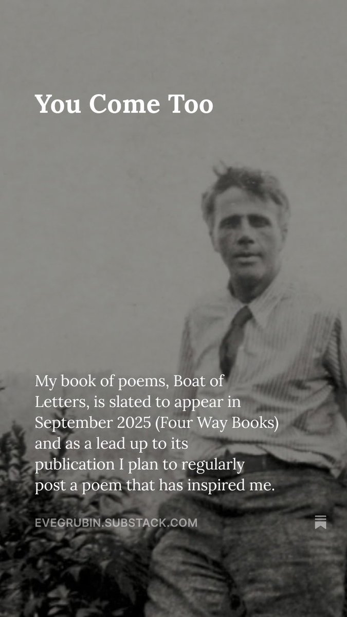 evegrubin.substack.com
#RobertFrost #ThePasture #YouComeToo #BoatofLetters #Inspiredbypoetry