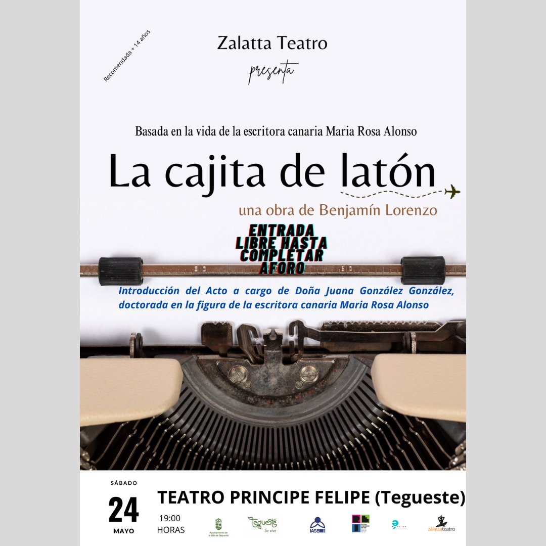 “LA CAJITA DE LATON”

Teatro Príncipe Felipe (Tegueste)
Sábado 24 de mayo de 2025
19 horas

Organiza: Educación, Servicios Sociales y Desarrollo local. Ayuntamiento de Tegueste

#ViveElTeatro

Réplica
REI - Red Escena Iberoamericana
Ars Vita. Gestión Cultural