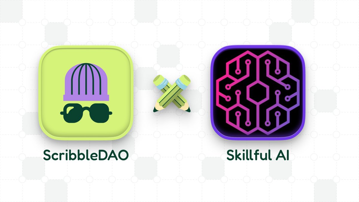 CALLING ALL SCRIBBLERS! WE'RE BACK WITH SOMETHING MASSIVE🔥

ScribbleDAO 🤝 <a href="/SkillfulAI/">Skillful AI</a> is serving up $8K worth of $SKAI tokens for fire content.

...but that's not all 👀

Double-dip opportunity: win our write-a-thon AND enter their $10K contest with the same work (more of this