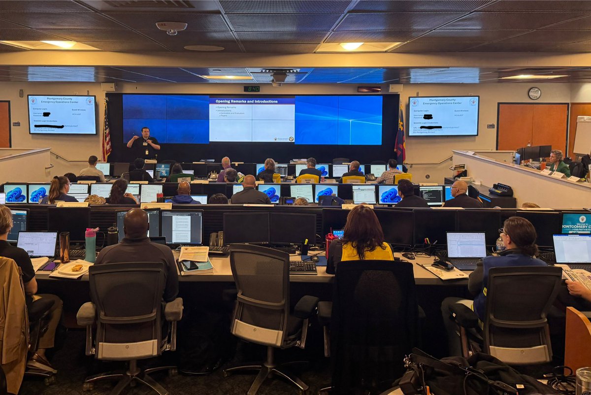 MCFRSNews's tweet image. Training Day - always preparing - @MCFRS (Special Operations) , @ReadyMontgomery, @mcpnews, multiple county agencies and regional partners in our Emergency Operations Center participating in a large EMG Functional Exercise. @mcfrsPIO #beprepared