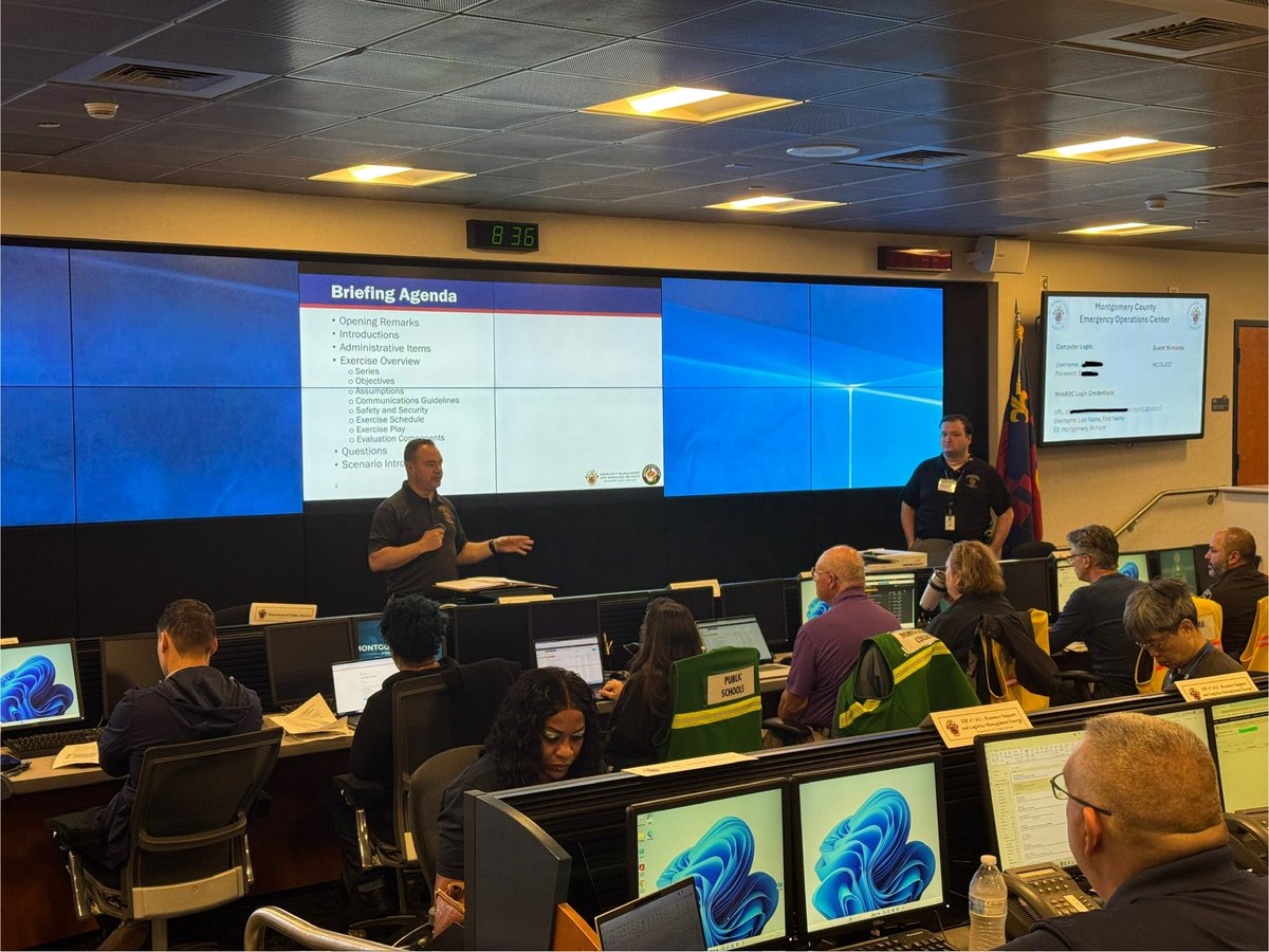 MCFRSNews's tweet image. Training Day - always preparing - @MCFRS (Special Operations) , @ReadyMontgomery, @mcpnews, multiple county agencies and regional partners in our Emergency Operations Center participating in a large EMG Functional Exercise. @mcfrsPIO #beprepared