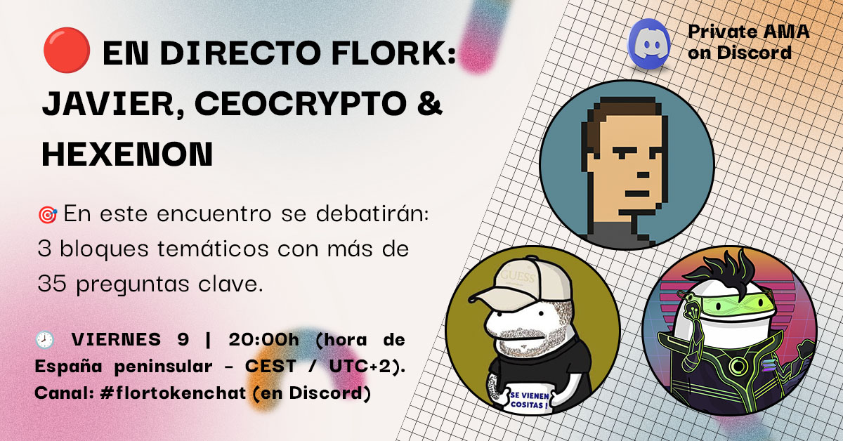 JavierBarahonaX's tweet photo. 🔴 EN DIRECTO: JAVIER, CEOCRYPTO & HEXENON HABLAN DEL PROYECTO FLORK

📆 Viernes 9 de mayo
 🕗 20:00h (hora de España peninsular – CEST / UTC+2)
📡 Canal donde se emitirá el directo:
#FlorkTOKEN-chat https://t.co/x9edGmIWX5

🎯 En este encuentro se debatirán 3 bloques temáticos con más de 35 preguntas clave.
⚠️ Además, se hará un anuncio importante en directo.

🌍 ¿No estás en España? Consulta la hora local exacta en tu país aquí:
 👉 https://t.co/gnPJMgNV74
 💬También puedes preguntarle directamente a ChatGPT:
 "¿Qué hora será en mi país _____ cuando en España sean las 20:00 del viernes 9 de mayo?"
🧠 Un directo clave para entender el presente y futuro de $FLORK. ¡No faltes!

🔐 IMPORTANTE: ACCESO AL DIRECTO

Para poder acceder al canal donde se transmitirá el directo, es necesario estar verificado dentro del Discord de FLORK.
✅ Paso 1 – Verificación:
https://t.co/EHx5CnCCFI
✅ Paso 2 – Vinculación con https://t.co/PVJae6VxqO:
https://t.co/6bpHvOuvCS
Ambos pasos estan en 🚩 “⁠Guía del servidor”; Primera pestaña izquierda superior nada más entrar en Discord.

🎧 GRABACIÓN DEL DIRECTO; 

Disponible solo para miembros verificados
Para aquellos que no podrán asistir al directo o desean volver a escucharlo, la grabación en formato MP3 estará disponible en iVoox.
🔗 Enlace a la grabación: https://t.co/AmgRZiZkhR (se proporcionará el enlace directo una vez publicado)