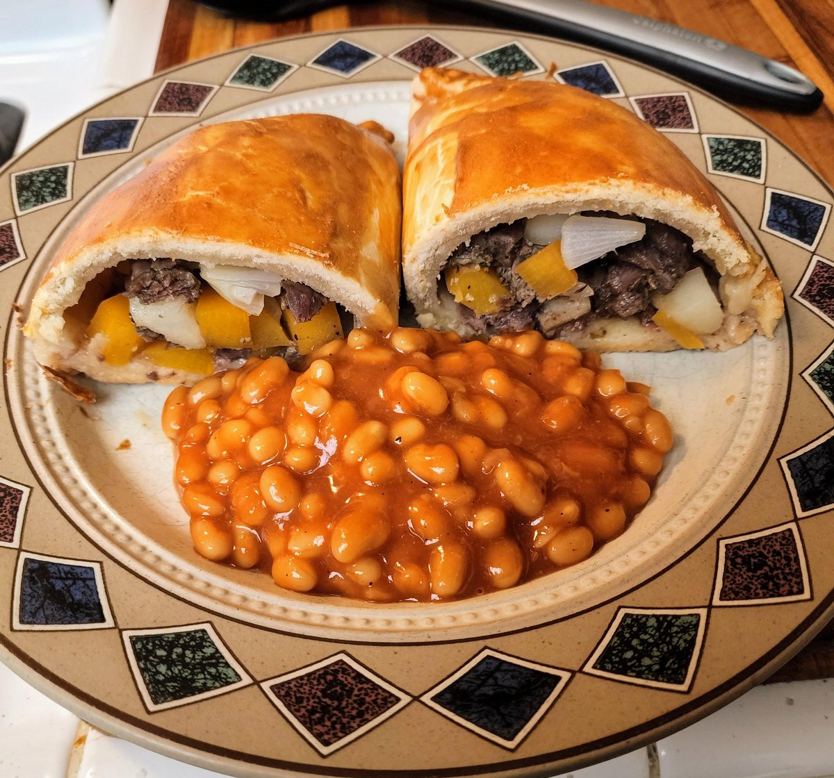 Cornish Pasty and Beans