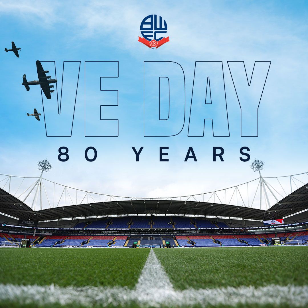 On the 80th anniversary of #VeDay, we remember and commemorate the bravery and sacrifice of those who served during the Second World War 🤍

#bwfc