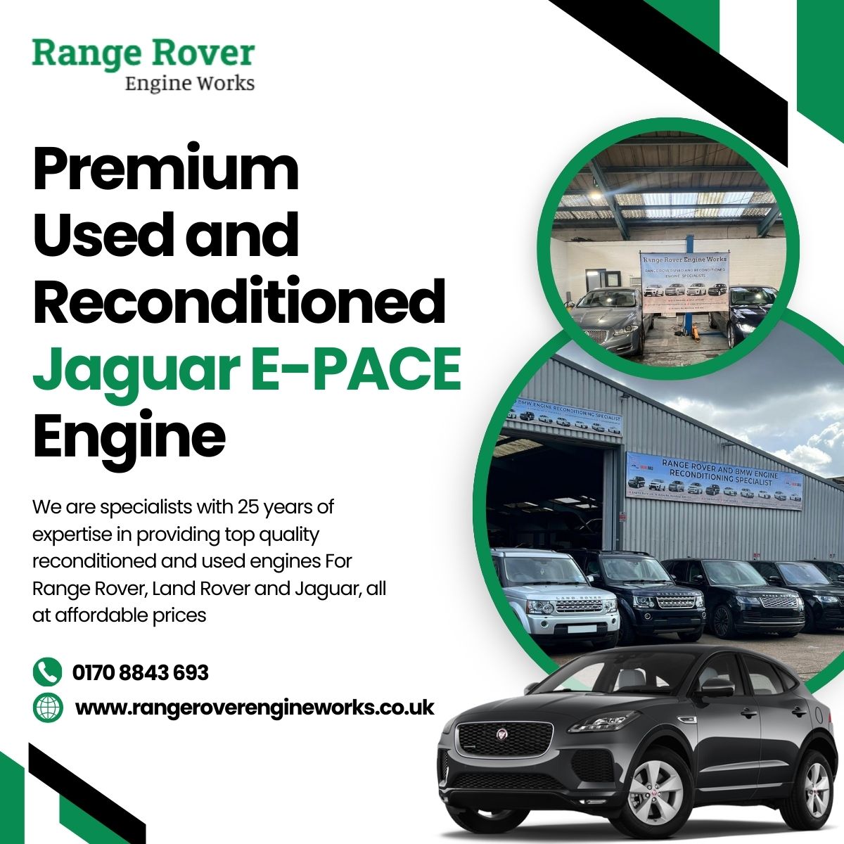 rrengineworks's tweet image. Discover premium used and reconditioned Jaguar E-PACE engines with Range Rover Engine Works. Quality, performance, and affordability, your ideal engine awaits!
Contact us at: 0170 8843 693.
Learn More: rangeroverengineworks.co.uk/jaguar-e-pace-…

#jlr #jaguarepace #EPACE #RangeRover #landrover
