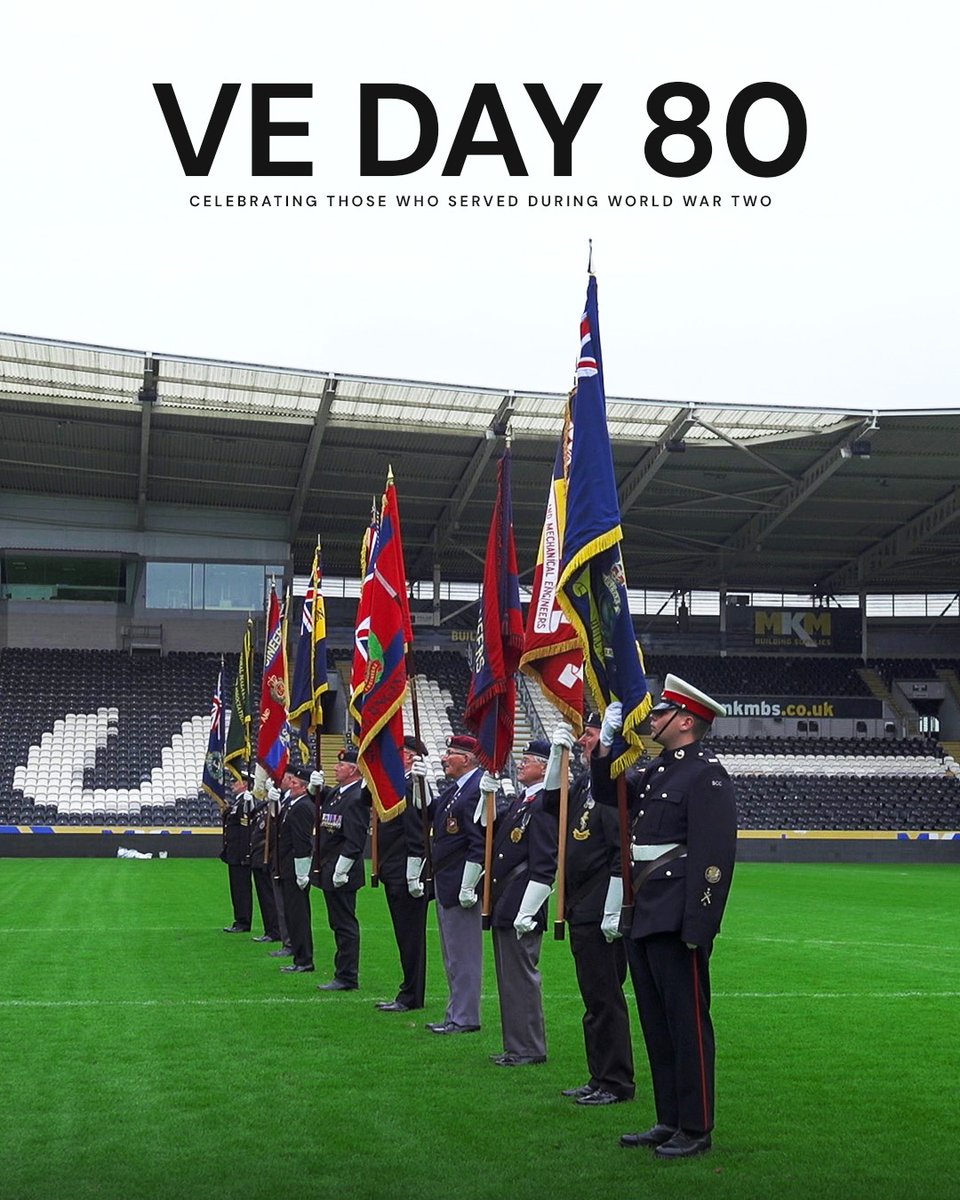 HullCity's tweet image. On the 80th anniversary of VE Day, we pause to remember the bravery and sacrifice of those who served this country. 

#hcafc | #VEDay80