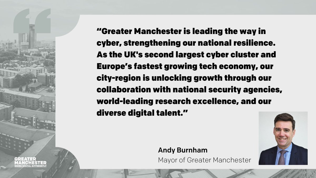 Greater Manchester Combined Authority (@greatermcr) on Twitter photo 🗣️"Greater Manchester is leading the way in cyber, strengthening our national resilience"
Yesterday, <a href="/MayorofGM/">Mayor of Greater Manchester</a> spoke at #CYBERUK25 on our strong partnership with <a href="/GCHQ/">GCHQ</a> & <a href="/NCSC/">NCSC UK</a>, and the city-region's capability to lead the way in national security.
#DoingDigitalDifferently 🗣️"Greater Manchester is leading the way in cyber, strengthening our national resilience"
Yesterday, <a href="/MayorofGM/">Mayor of Greater Manchester</a> spoke at #CYBERUK25 on our strong partnership with <a href="/GCHQ/">GCHQ</a> & <a href="/NCSC/">NCSC UK</a>, and the city-region's capability to lead the way in national security.
#DoingDigitalDifferently