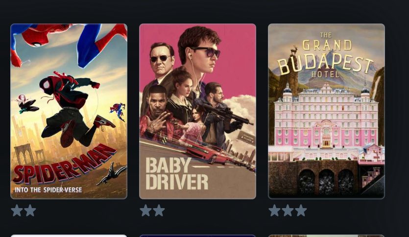 SE7ENT1MES's tweet image. lewis pullman's movie ratings on letterboxd are insane
