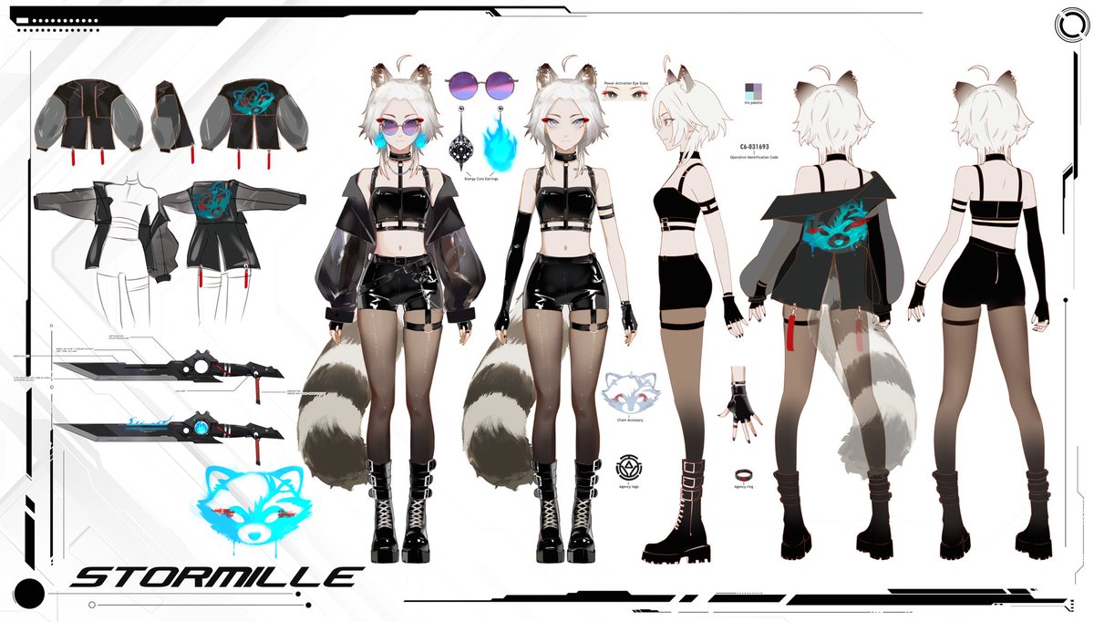 fireraccoon_art's tweet image. BIG THANK YOU to everyone who gave feedback- i can finally share Stormille 2.0 and make this her official concept sheet 🫶
The blue pajama chibi + her simplified animation model will still exist (ofc ofc), but i wanted to polish her a little for… future purposes ;3
i’d cry if…
