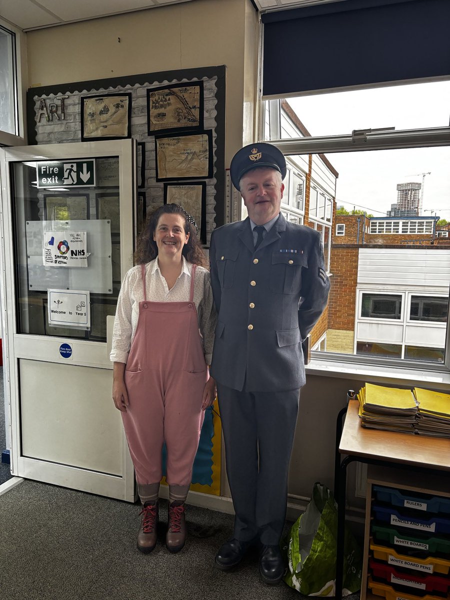 ChadPrimary's tweet photo. Staff stepped back in time today, fully embracing VE Day with 1940s spirit. A day to celebrate—and most importantly, to remember all who gave their lives for us. #WeMustRemember https://t.co/5ouj3Pkrd9