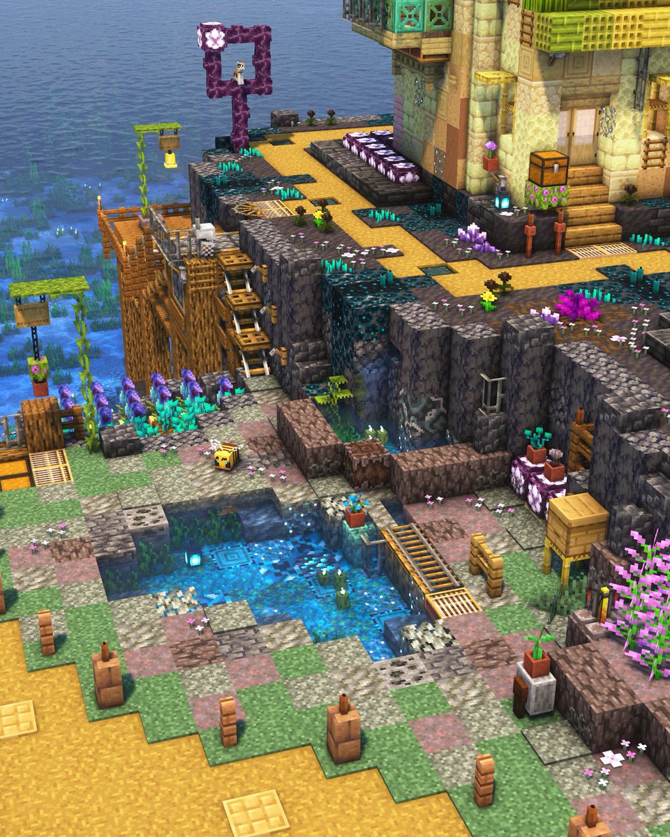 ミツバチと池
#Minecraft