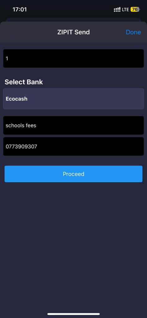How to send money from Innbucks to Ecocash and vice versa:

1. Open Innbucks app and sign in > click send money > click Zipit > Enter amount to be transferred > On bank select ecocash > reference haina basa but its required so just type anything > enter destination Ecocash number