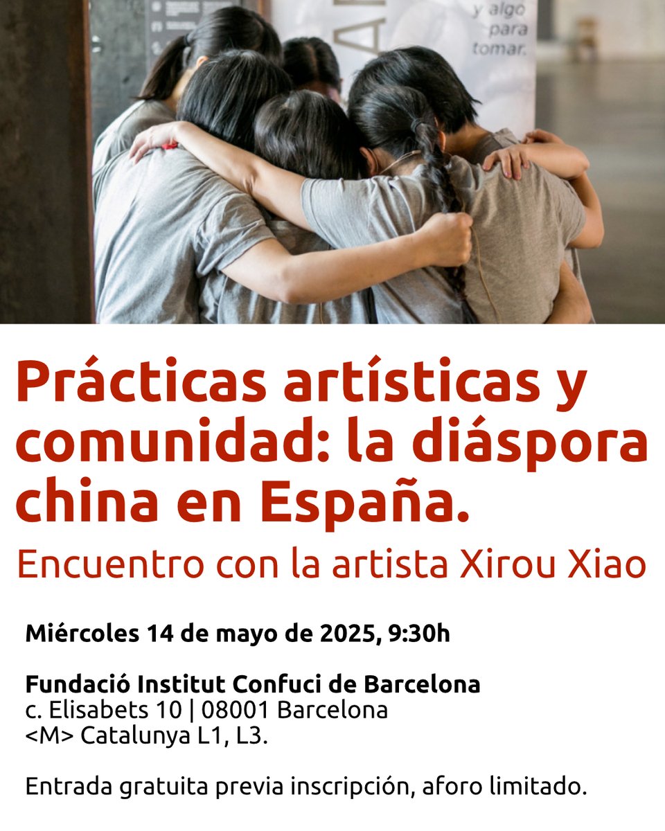 Fund. Institut Confuci Barcelona - FICB (@confucibcn) on Twitter photo Os invitamos a la jornada: Prácticas artísticas y comunidad: la diáspora china en España. Encuentro con la artista Xirou Xiao
>> Miércoles 14 de Mayo, 9:30 h. en <a href="/ConfuciBCN/">Fund. Institut Confuci Barcelona - FICB</a>
Plazas limitadas
bit.ly/3Yc19Zk Os invitamos a la jornada: Prácticas artísticas y comunidad: la diáspora china en España. Encuentro con la artista Xirou Xiao
>> Miércoles 14 de Mayo, 9:30 h. en <a href="/ConfuciBCN/">Fund. Institut Confuci Barcelona - FICB</a>
Plazas limitadas
bit.ly/3Yc19Zk