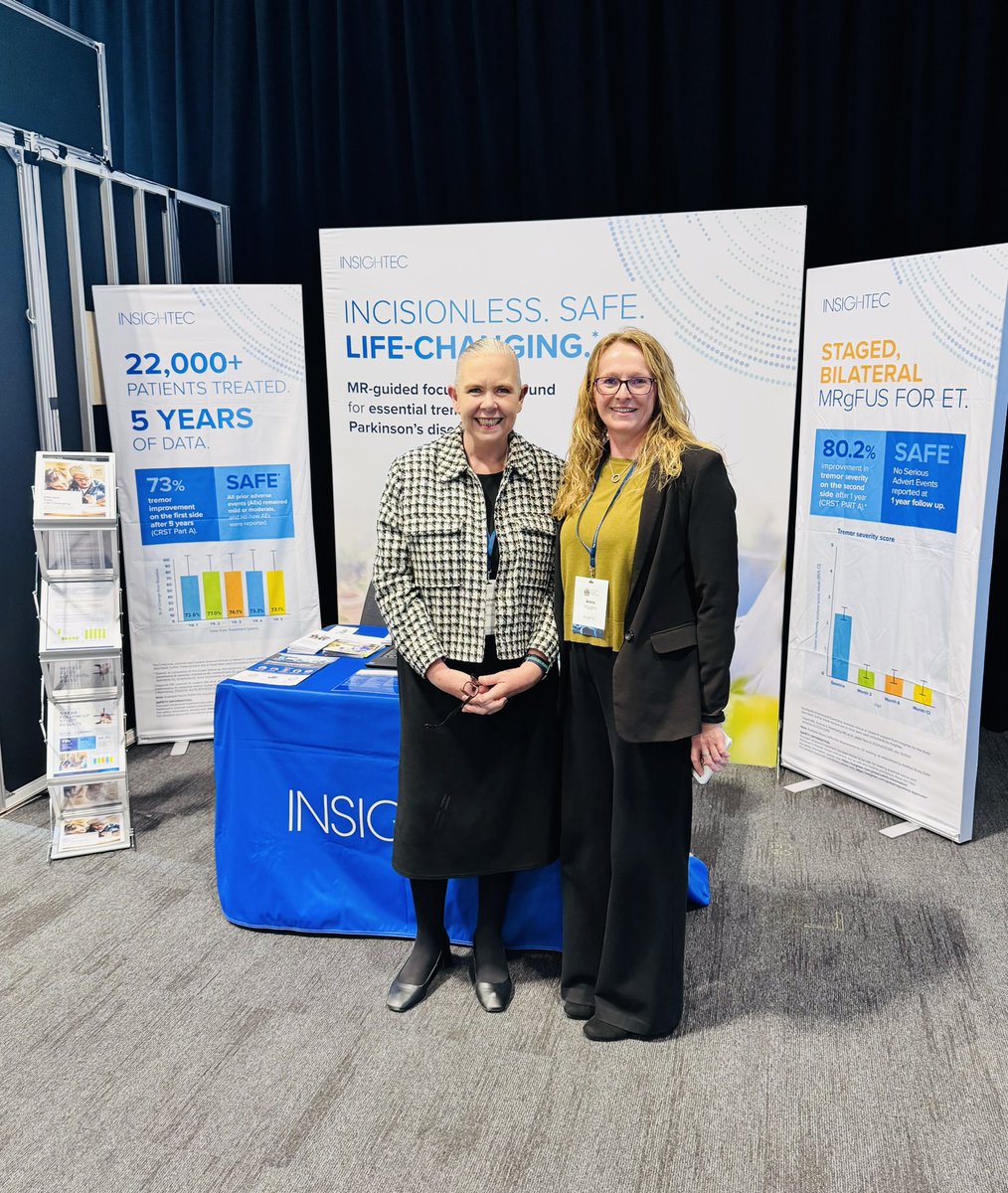 QueenSquareFUS's tweet image. We’re at the #ABN conference in Liverpool and excited to talk to delegates about our #MRgFUS service for Essential Tremor and Parkinson’s Disease. Thank you to INSIGHTEC for allowing us to join them on their stand!