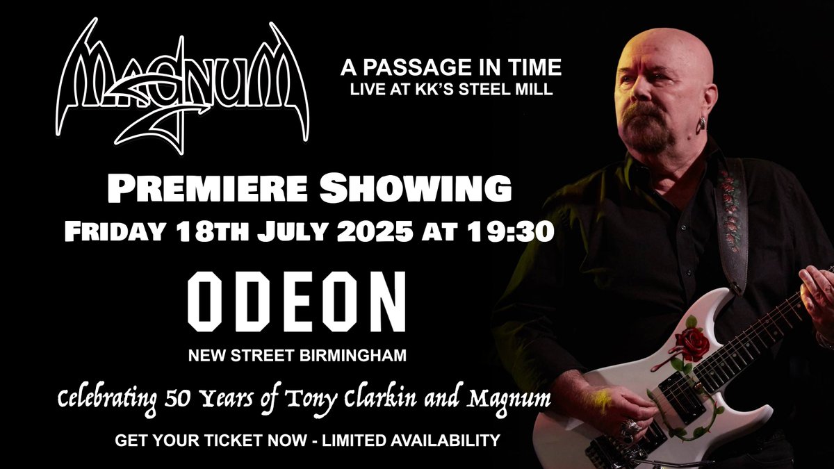 Premiere Showing of 'Magnum - A Passage in Time' - Live at KK's Steel Mill
For more information and ticket link please click here - eventbookings.com/b/event/premie…