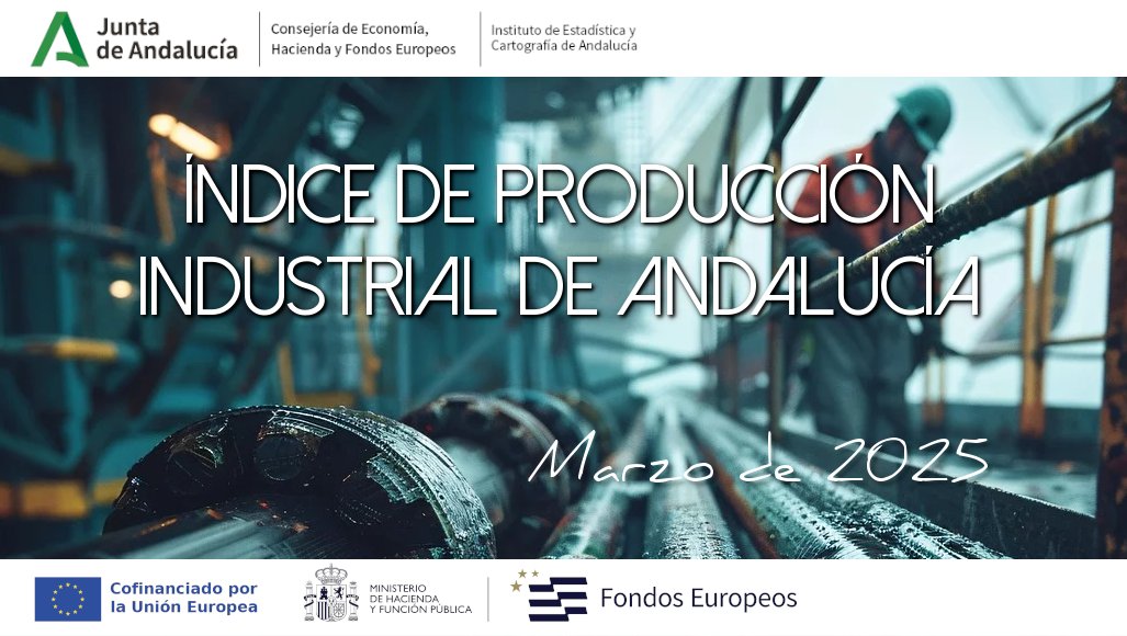 IECA_Andalucia's tweet photo. 🧑🏭Índice de Producción #Industrial de Andalucía correspondiente a marzo de 2025
🏭Mide la oferta de bienes producidos mensualmente por la #industria andaluza
https://t.co/5vsTjwqjk9 #IPIAN #FEDER https://t.co/GJmQJ8mp68