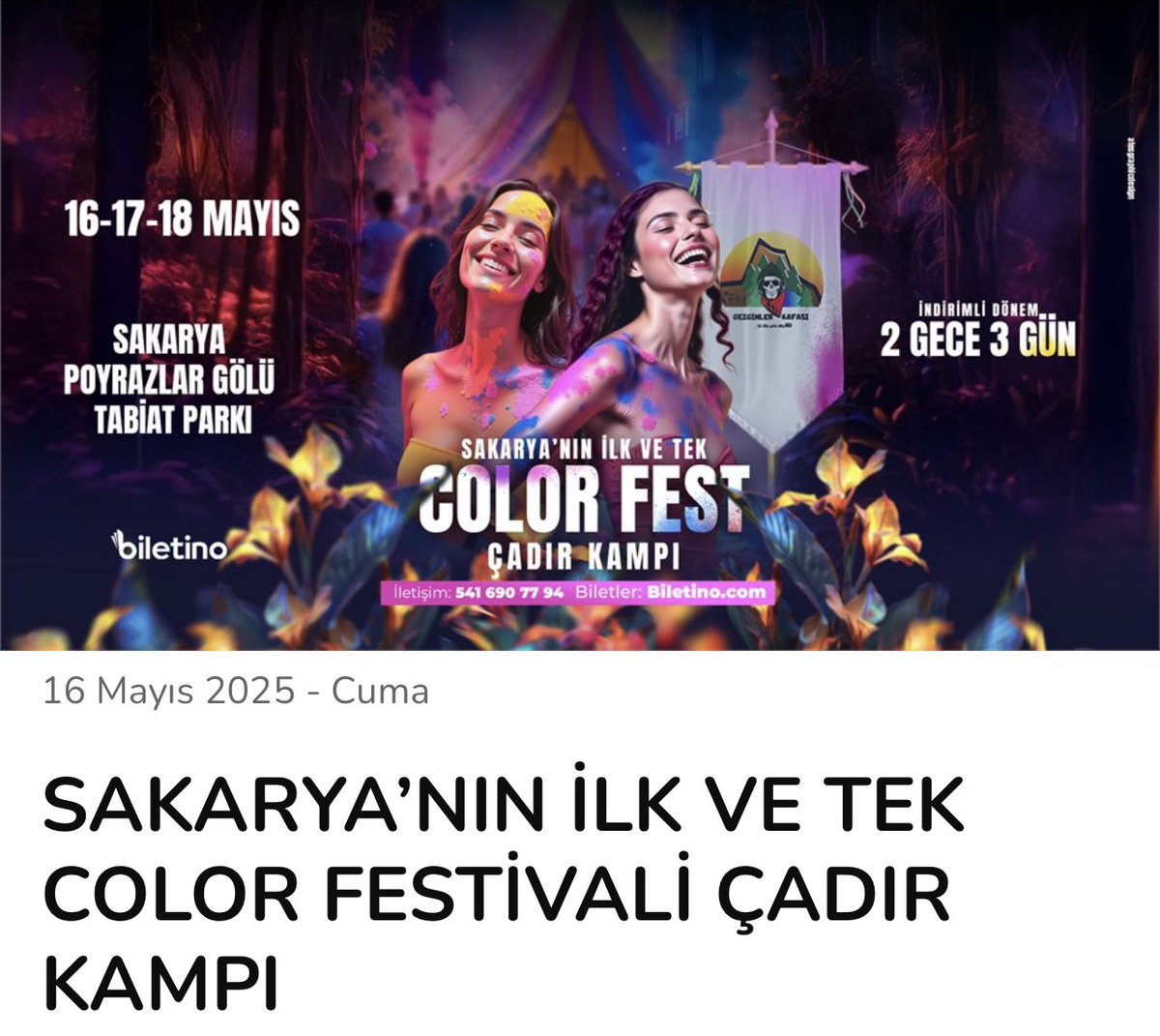 🇹🇷 ÇOK ÖNEMLİ
MUTLAKA PAYLAŞALIM ⚠️

Sakarya 'da Adapazarı ilçe Sınırlarında
Bulunan ve Milli Parklar Gen. Müd. 'ne
Bağlı Olan Poyrazlar Gölünde Düzenlenecek ve Çadırlar Kurulup
3 Gün Sürecek Festival de Alkol Satışı
Yapılırken, "Yaş Sınırı" Dahi Bulunmuyor.

Başta Sakarya da