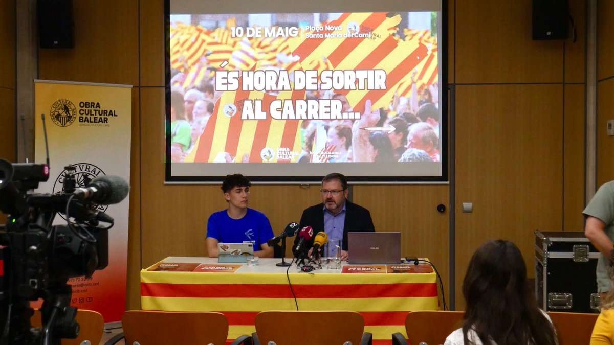 🔴L’<a href="/ocbcat/">Obra Cultural Balear</a> i <a href="/JovesLlengua/">Joves per la Llengua</a> feim una crida a sortir massivament al carrer per la Diada per la Llengua del 10 de maig!

‼️En un context convuls i delicat marcat pel retrocés de l’ús social del català i per les polítiques regressives impulsades pel PP-VOX, feim una crida a omplir