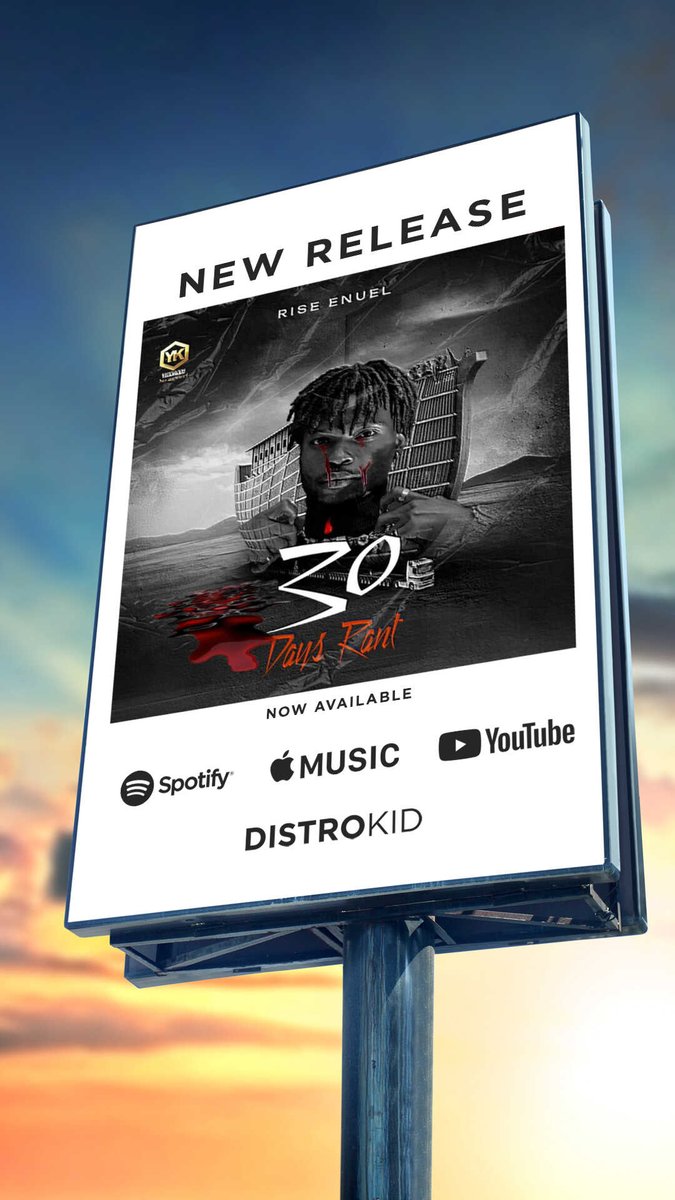 Riseenuel12's tweet photo. OUT NOW 🎧🔥 
#30daysrant #rise_enuel #ykm_entertainment 
Top fan gather here let's spread the gospel together 🔊.. join force with me to loud am📢

Link in Bio.🎈

#distrokid https://t.co/4JfRqBzjq2