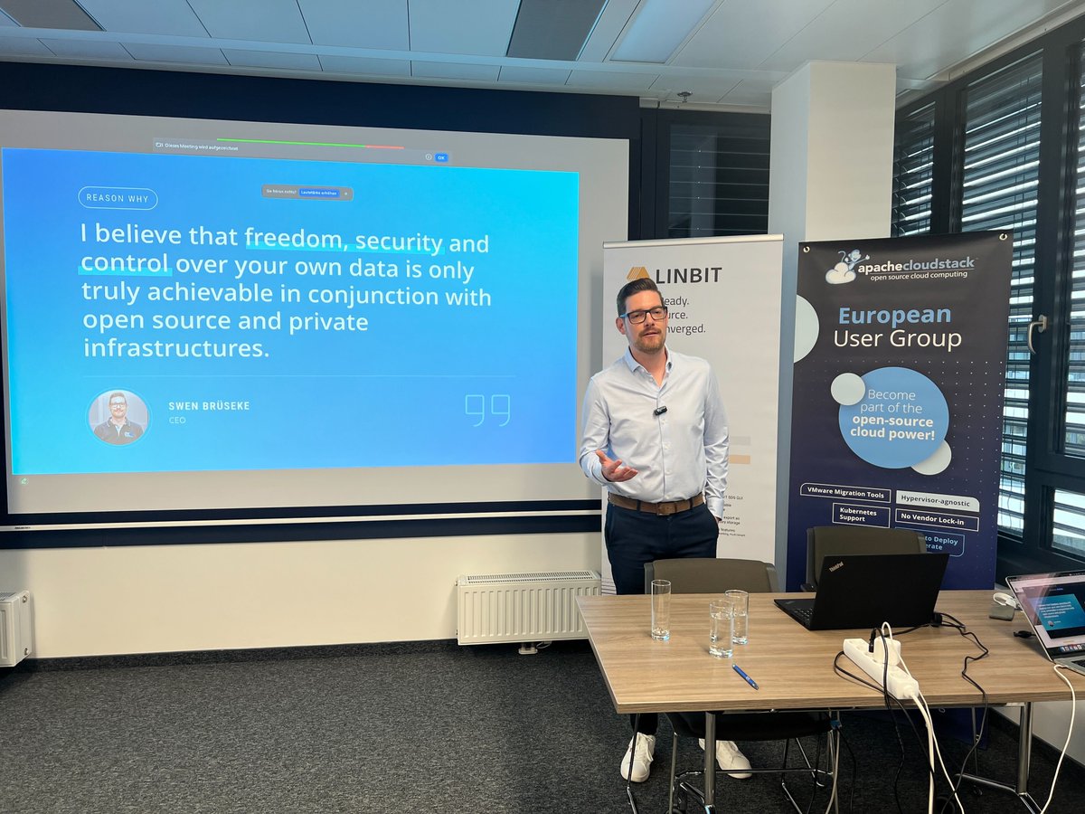 Apache CloudStack (@cloudstack) on Twitter photo CEO at <a href="/proIO/">proIO GmbH</a>, <a href="/SwenBrueseke/">Swen Brueseke</a> shares how they’re building secure, high-performance private clouds with 100% open-source tools—CloudStack, LINBIT, and pro support.
#CloudStack #OpenSourceCloud CEO at <a href="/proIO/">proIO GmbH</a>, <a href="/SwenBrueseke/">Swen Brueseke</a> shares how they’re building secure, high-performance private clouds with 100% open-source tools—CloudStack, LINBIT, and pro support.
#CloudStack #OpenSourceCloud