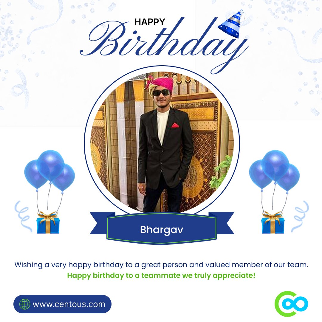 🎉 Cheers to Tank 𝐁𝐡𝐚𝐫𝐠𝐚𝐯 on his special day!

Your energy and presence light up the workplace.

𝐇𝐚𝐯𝐞 𝐚 𝐛𝐢𝐫𝐭𝐡𝐝𝐚𝐲 𝐚𝐬 𝐢𝐧𝐜𝐫𝐞𝐝𝐢𝐛𝐥𝐞 𝐚𝐬 𝐲𝐨𝐮 𝐚𝐫𝐞! 🎂🎈

#centoussolutions #happybirthday #birthdaycelebration #specialdaycelebration  #TeamCelebration