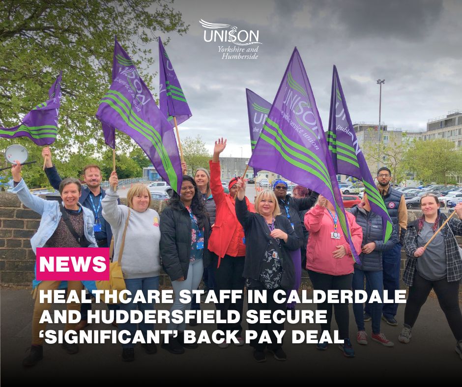 UNISON Yorkshire & Humberside (@unisonyh) on Twitter photo BREAKING ๐ฐ band 2 staff in theatres and maternity at Calderdale and Huddersfield NHS Foundation Trust are being rebanded, with ๐๐ข๐ฏ๐ ๐ฒ๐๐๐ซ๐ฌ' back pay!
Read more ๐ unsn.uk/CHFT-win
๐๐๐ <a href="/unisontheunion/">UNISON - UK's largest union</a> win! BREAKING ๐ฐ band 2 staff in theatres and maternity at Calderdale and Huddersfield NHS Foundation Trust are being rebanded, with ๐๐ข๐ฏ๐ ๐ฒ๐๐๐ซ๐ฌ' back pay!
Read more ๐ unsn.uk/CHFT-win
๐๐๐ <a href="/unisontheunion/">UNISON - UK's largest union</a> win!