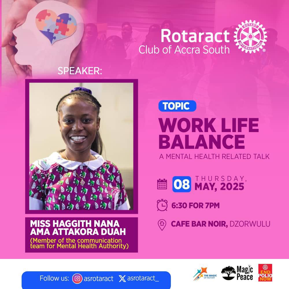 asrotaract_'s tweet photo. Let's learn how to create a harmonious balance between our professional and personal lives._
See you 🔜
#RCAS
#Southsiders
#PurpleMonth
#MentalHealthAwarenessMonth
#Worklifebalance https://t.co/F6gBLdAkC1