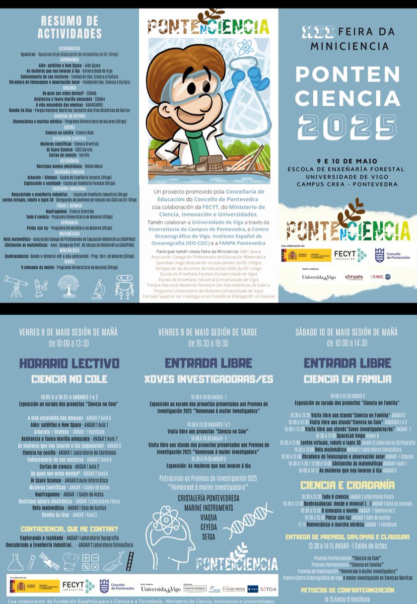 agapema (@agapemaf) on Twitter photo Esta fin de semana AGAPEMA estará en Pontevedra colaborando con Ponteciencia.
Venres 9 e sábado 10 de maio aí nos poderás atopar! Esta fin de semana AGAPEMA estará en Pontevedra colaborando con Ponteciencia.
Venres 9 e sábado 10 de maio aí nos poderás atopar!