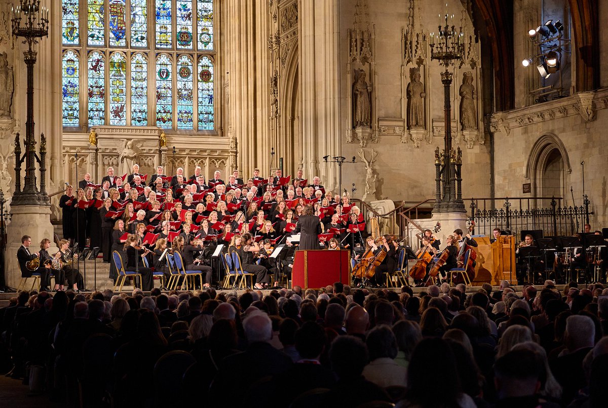 SinfoniaSmithSq's tweet photo. Photos from a commemorative concert marking the 80th anniversary of VE Day by Sinfonia Smith Square and @parliamentchoir, with narration by @XanderArmstrong, held in Westminster Hall at the Houses of Parliament.

The concert was broadcast on @ClassicFM  - listen back on @GlobalPlayer