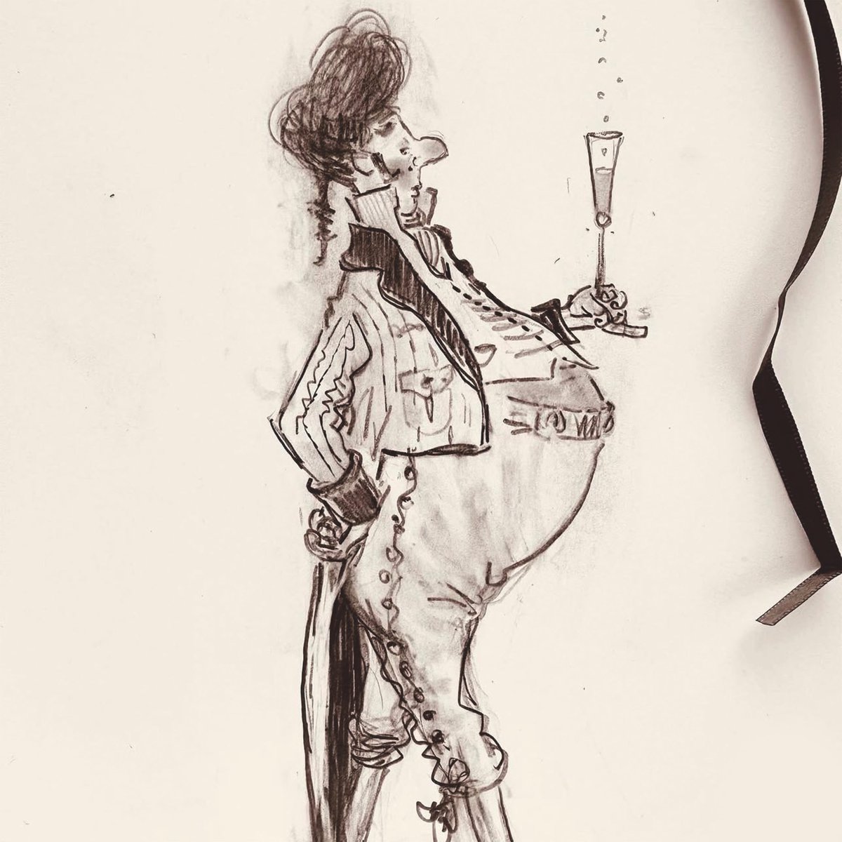 A smudgy gentleman enjoying a cheeky tipple.