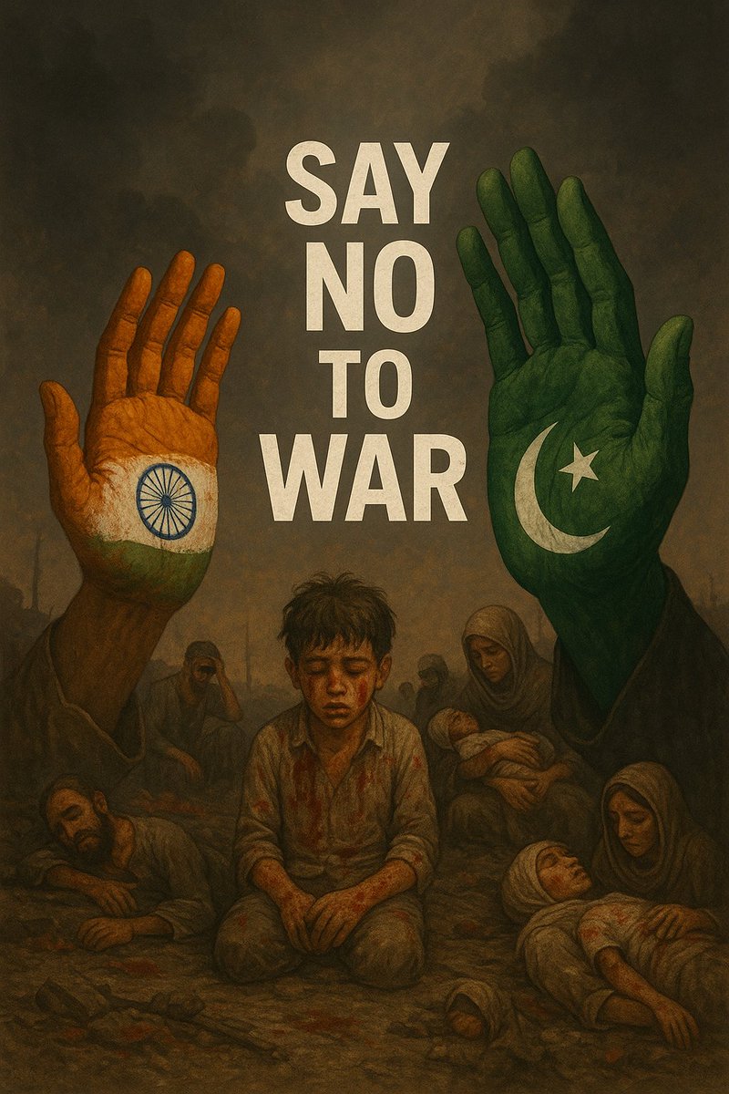 KhanMoeezAli's tweet photo. Start of war is the end of countless lives!
#SayNoToWar
#IndiaPakistanWar https://t.co/Fxy6FiuZ7m