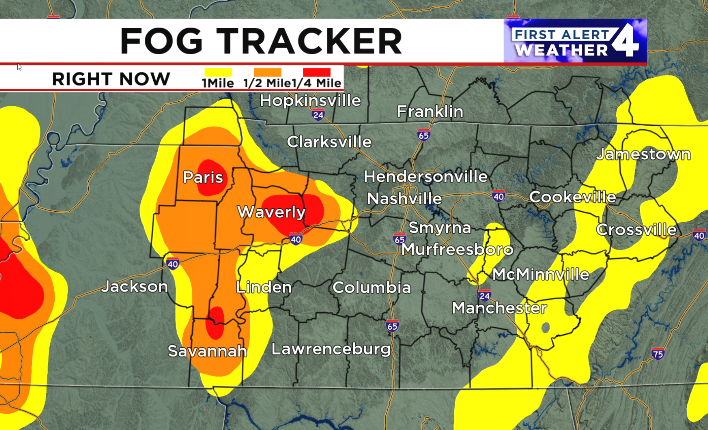 DENSE MORNING FOG
Some thick fog has developed in parts of the Midstate this morning and will cause some slow going for our morning commute.
#FirstAlert #tnwx #kywx #foggymorning